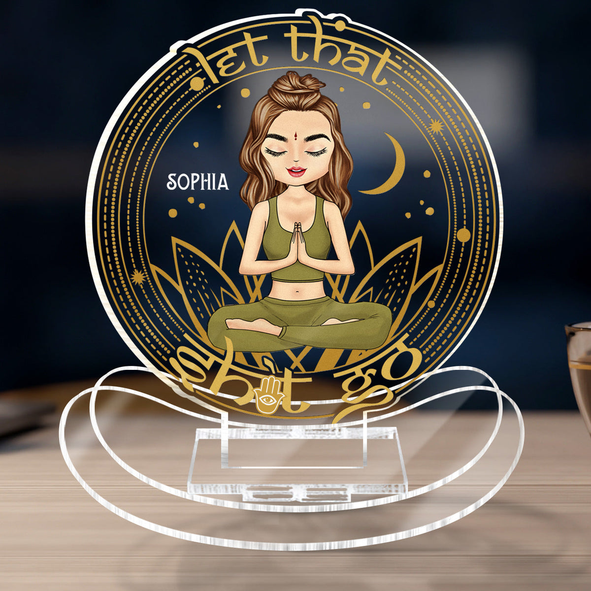 Let That Go - Birthday, Loving Gift For Yourself, Women, Yoga Lovers - Personalized Acrylic Shaking Stand