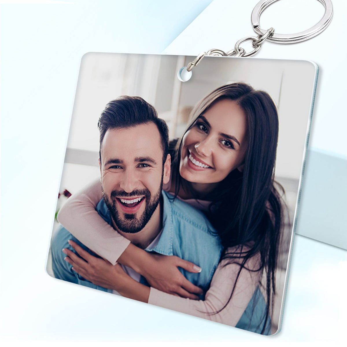 Custom Photo The Day We Became Us - Gift For Couples, Husband, Wife - Personalized Acrylic Keychain