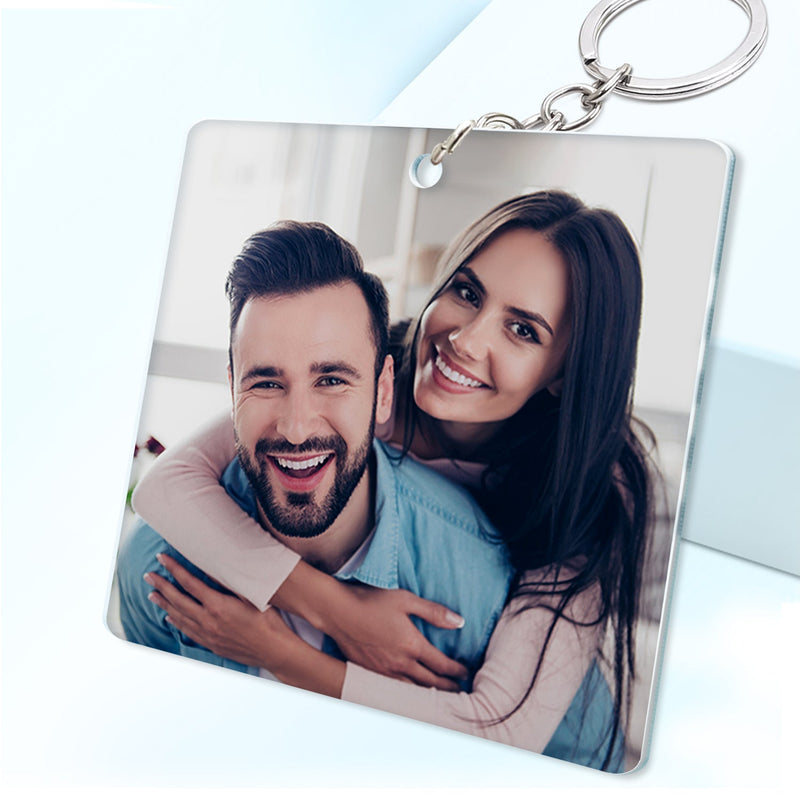 Custom Photo The Day We Became Us - Gift For Couples, Husband, Wife - Personalized Acrylic Keychain