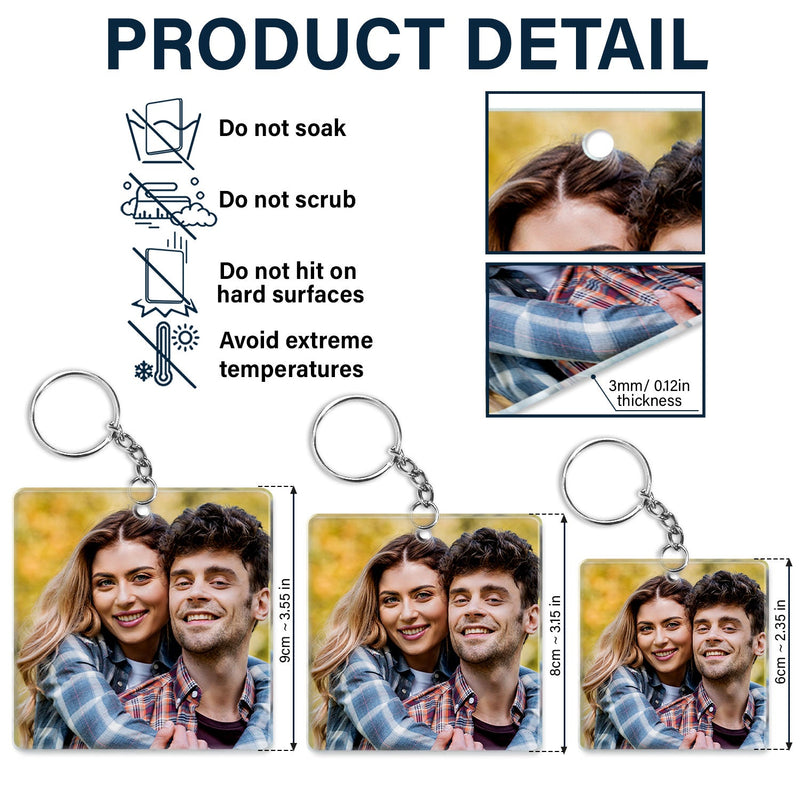 Custom Photo The Day We Became Us - Gift For Couples, Husband, Wife - Personalized Acrylic Keychain