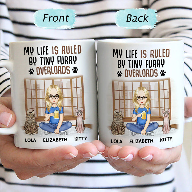 My Life Is Ruled By A Tiny Furry Overlord - Gift For Cat Lovers, Cat Mom, Cat Dad - Personalized Mug