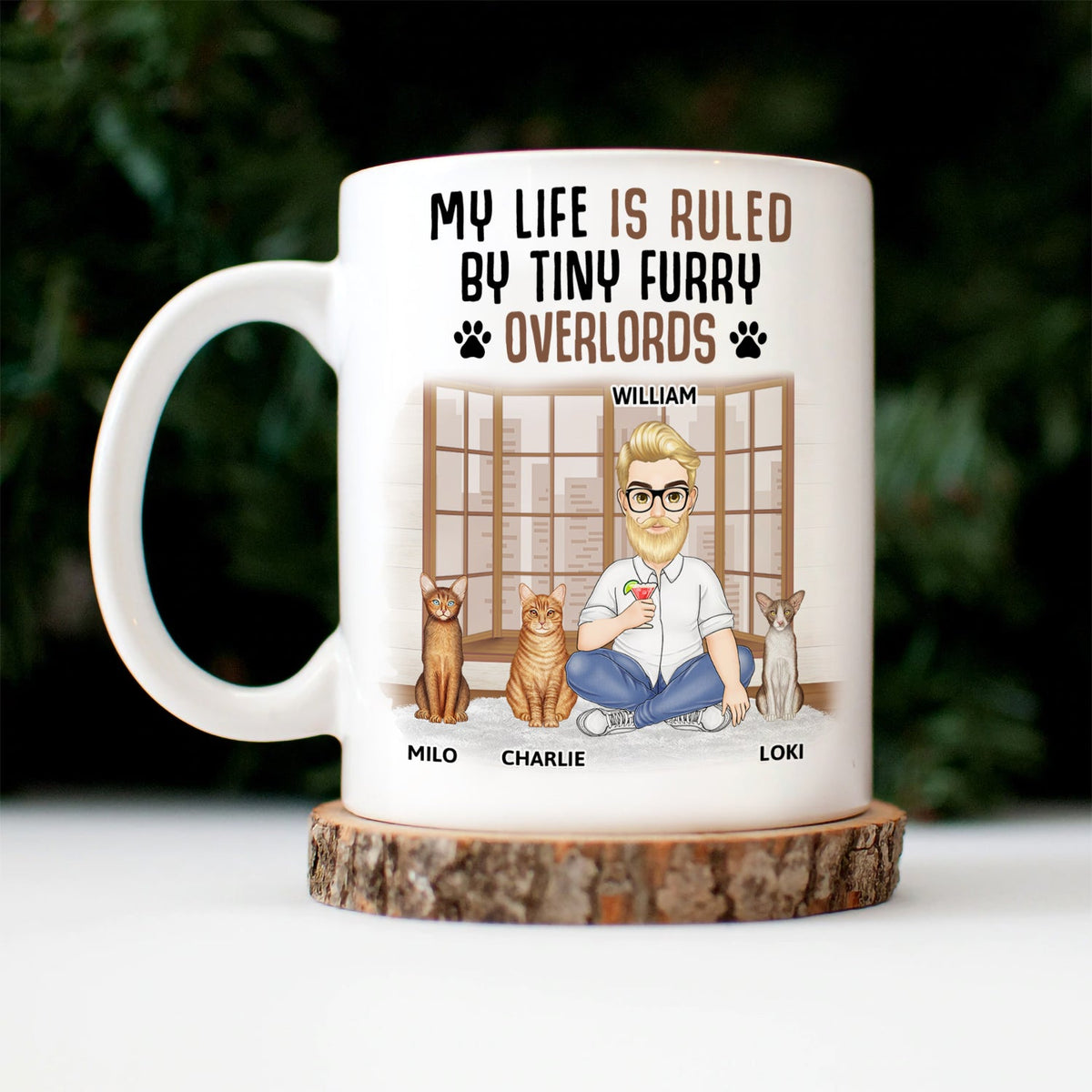 My Life Is Ruled By A Tiny Furry Overlord - Gift For Cat Lovers, Cat Mom, Cat Dad - Personalized Mug