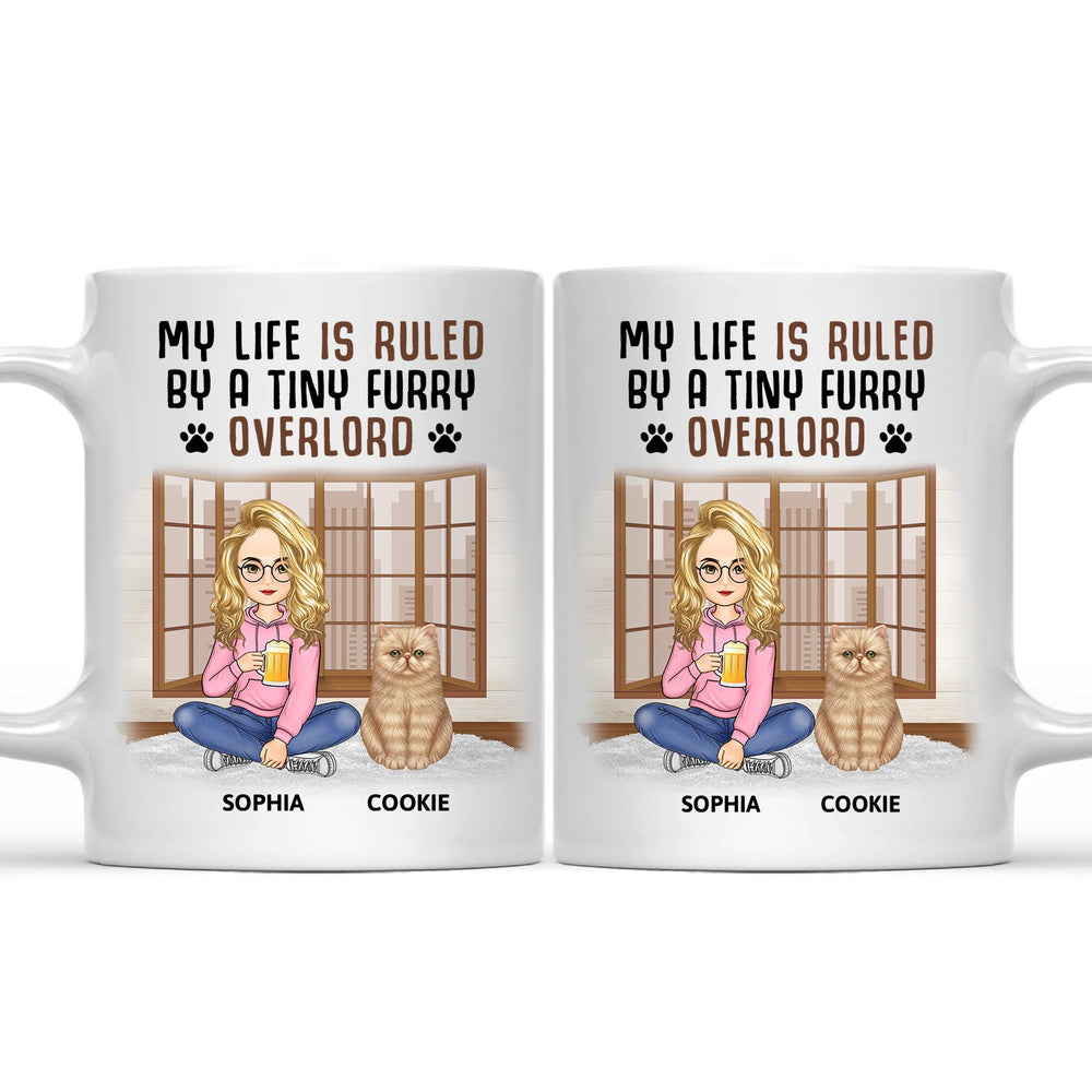 My Life Is Ruled By A Tiny Furry Overlord - Gift For Cat Lovers, Cat Mom, Cat Dad - Personalized Mug