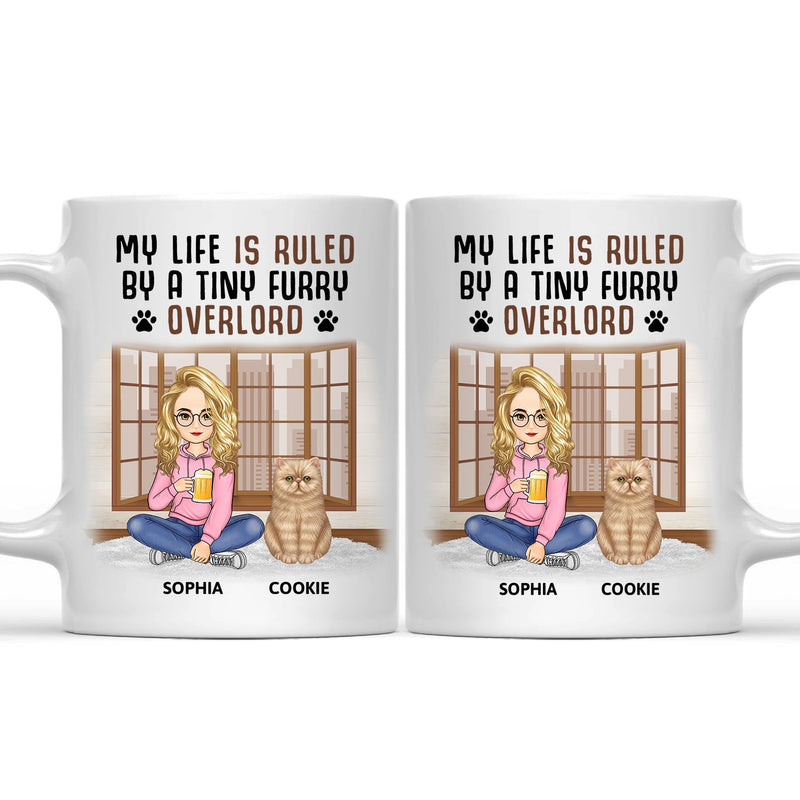 My Life Is Ruled By A Tiny Furry Overlord - Gift For Cat Lovers, Cat Mom, Cat Dad - Personalized Mug
