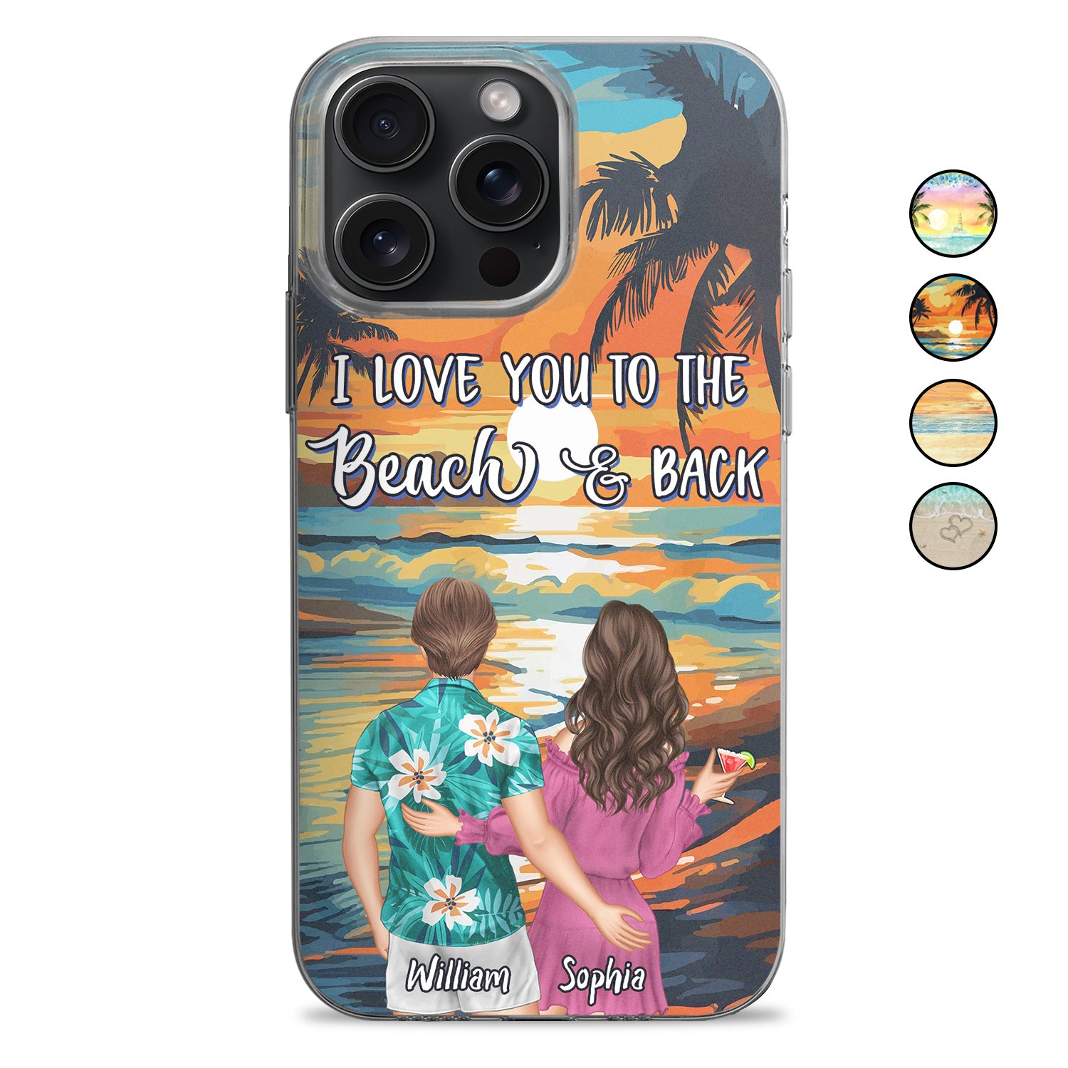 I Love You To The Beach And Back - Anniversary, Vacation, Funny Gift For Couples, Husband, Wife - Personalized Clear Phone Case