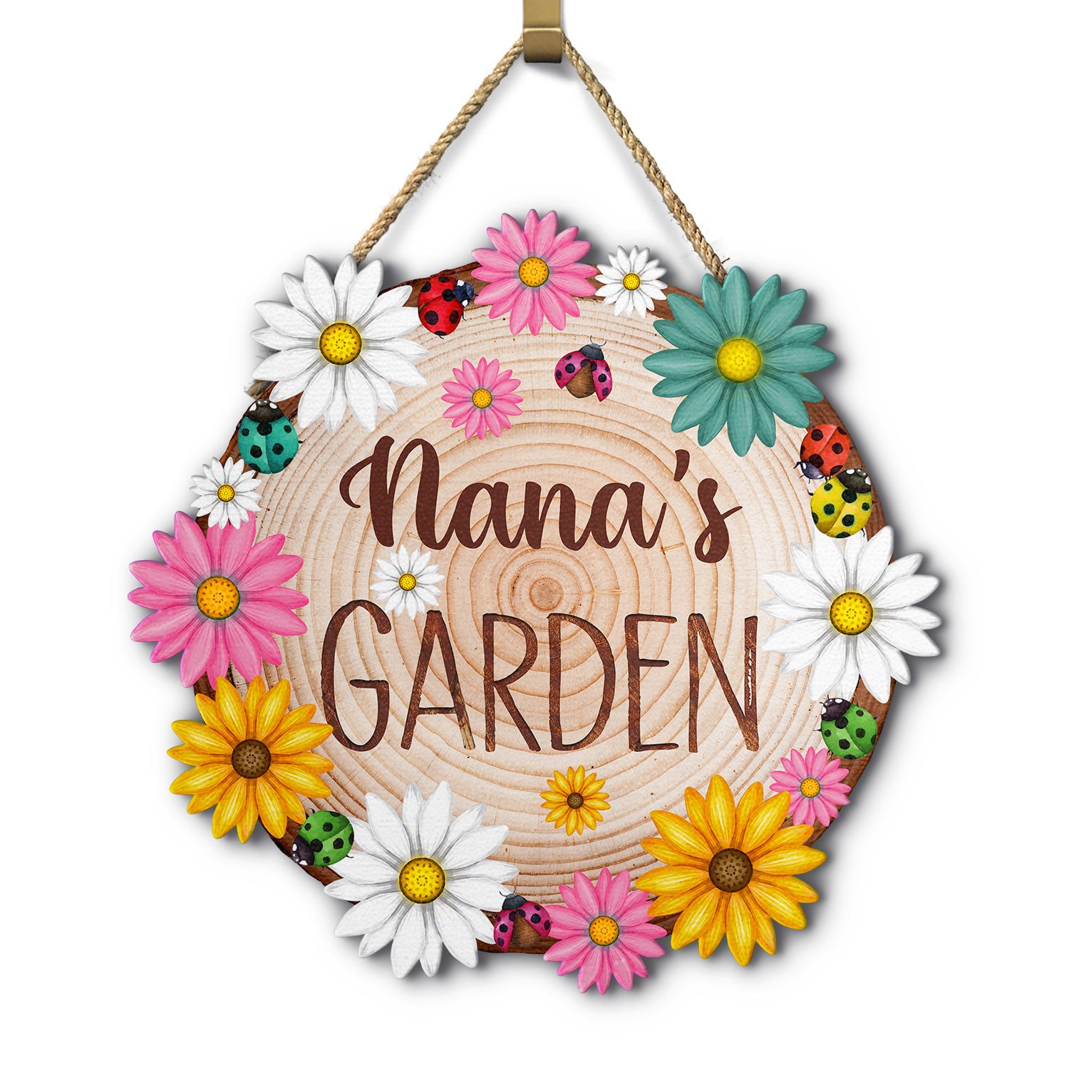 Nana's Garden - Gift For Mom, Mother, Grandma, Nana, Gardening Lovers - Personalized Custom Shaped Wood Sign