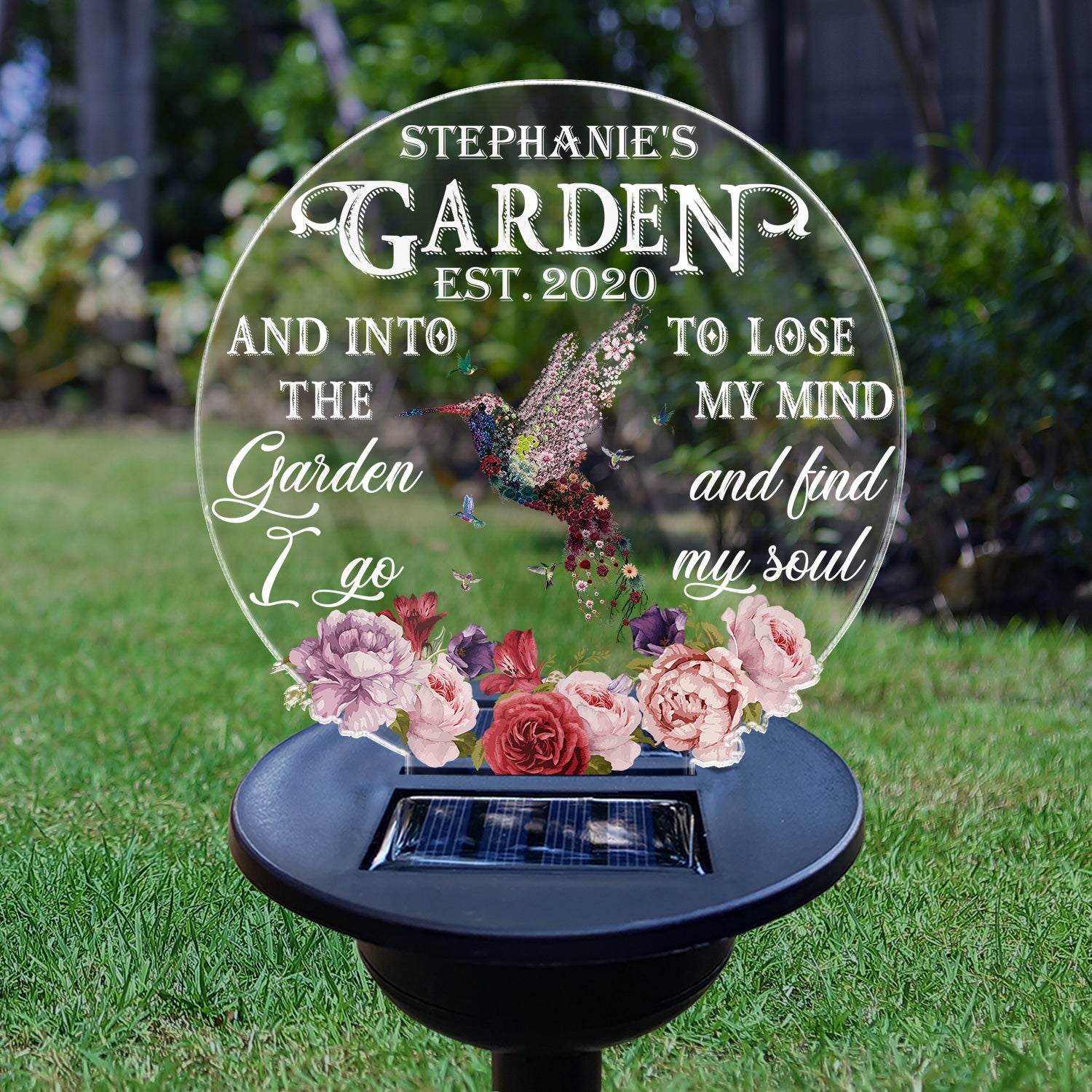 And Find My Soul Garden Floral Art - Gift For Gardening Lovers, Gardeners, Mom, Grandma - Personalized Solar Light