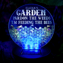 Pardon The Weeds - Gift For Gardening Lovers, Gardeners, Bee Lovers, Mom, Grandma - Personalized Solar Light