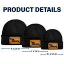 The Original Remix - Gift For Baby, Newborn, New Dad, Mom - Personalized Beanie With Leather Patch