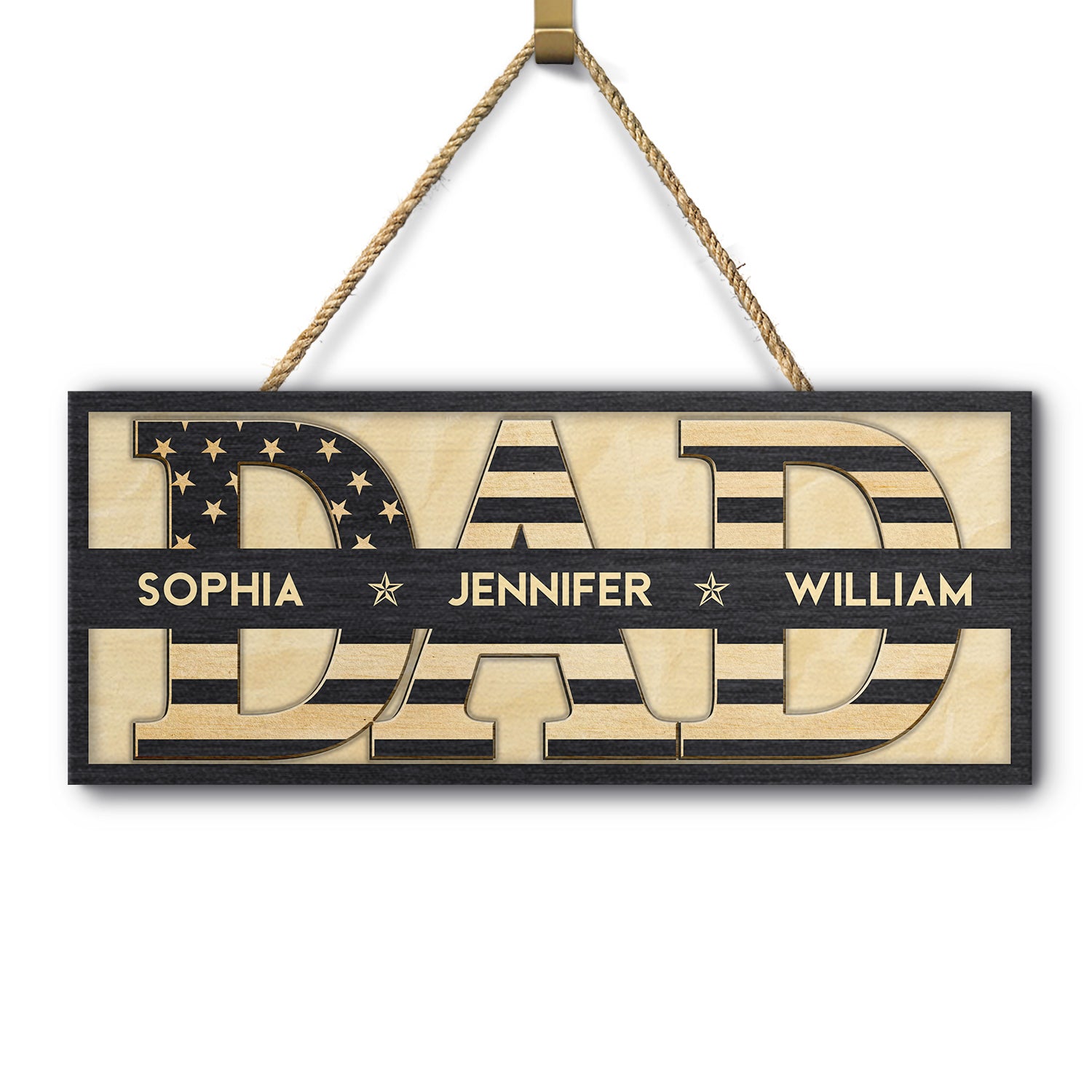 Dad - Gift For Father, Grandfather, Grandpa - Personalized Custom Shaped Wood Sign