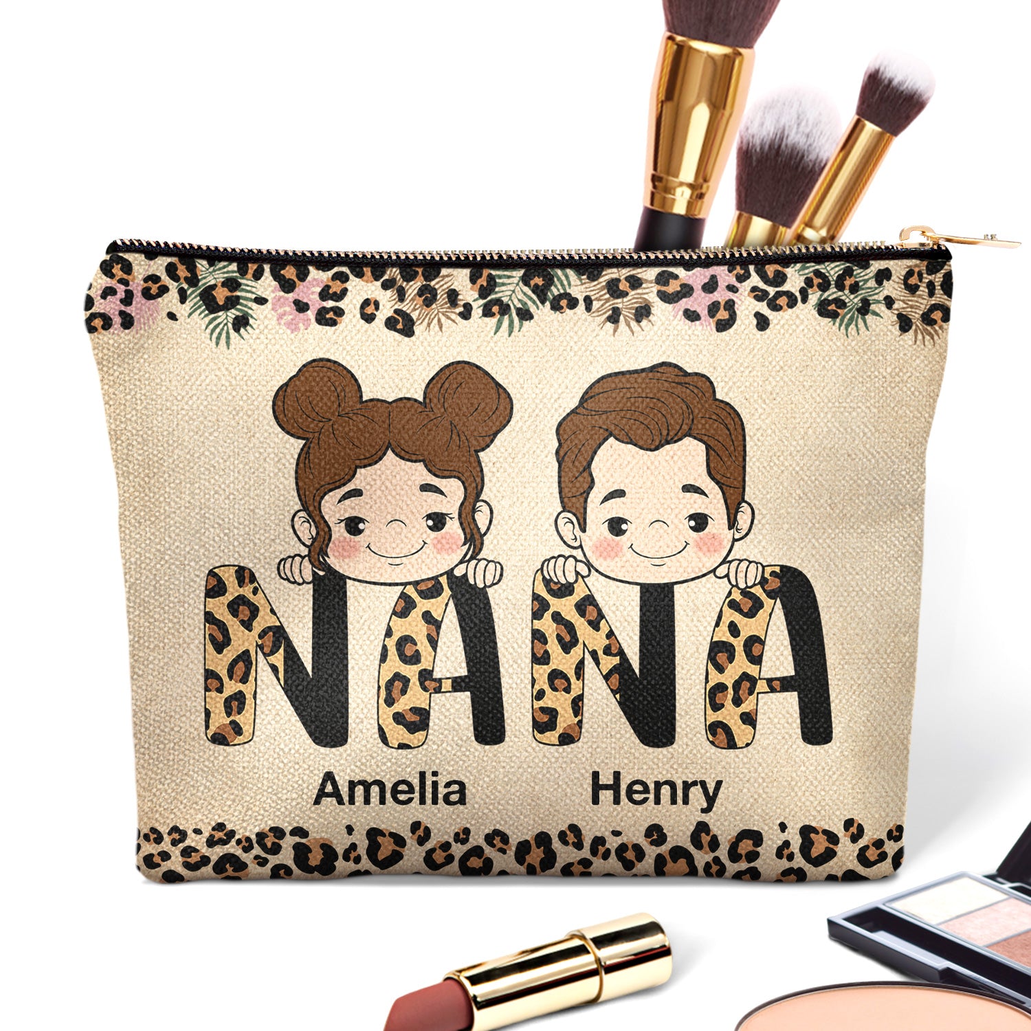 Nana Mom Auntie - Gift For Mother, Grandma, Grandmother - Personalized Cosmetic Bag
