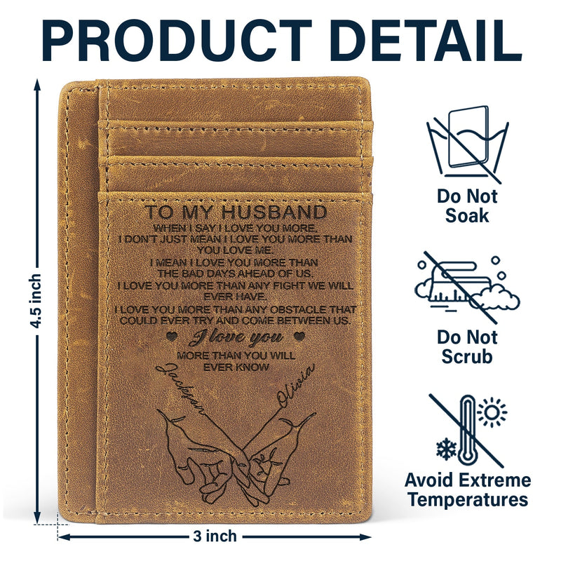 When I Say I Love You More - Gift For Couples, Husband, Wife - Personalized Card Wallet