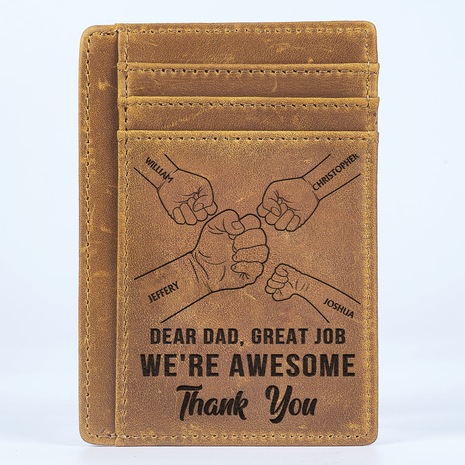 Dear Dad Great Job We're Awesome Thank You - Gift For Dad, Father, Grandpa - Personalized Card Wallet