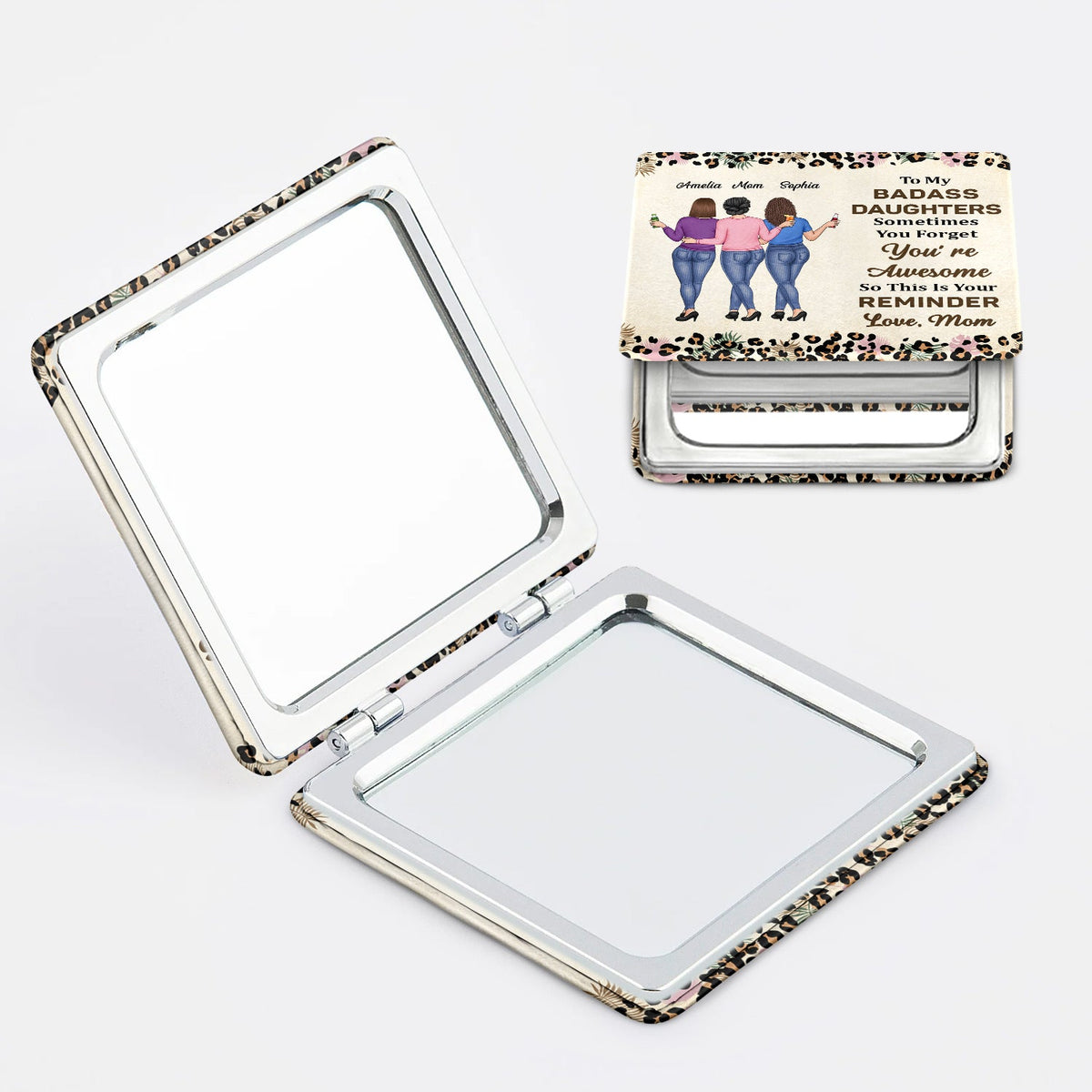 Voici donc votre rappel - Cadeau pour femme, fille, maman - Miroir compact carré personnalisé