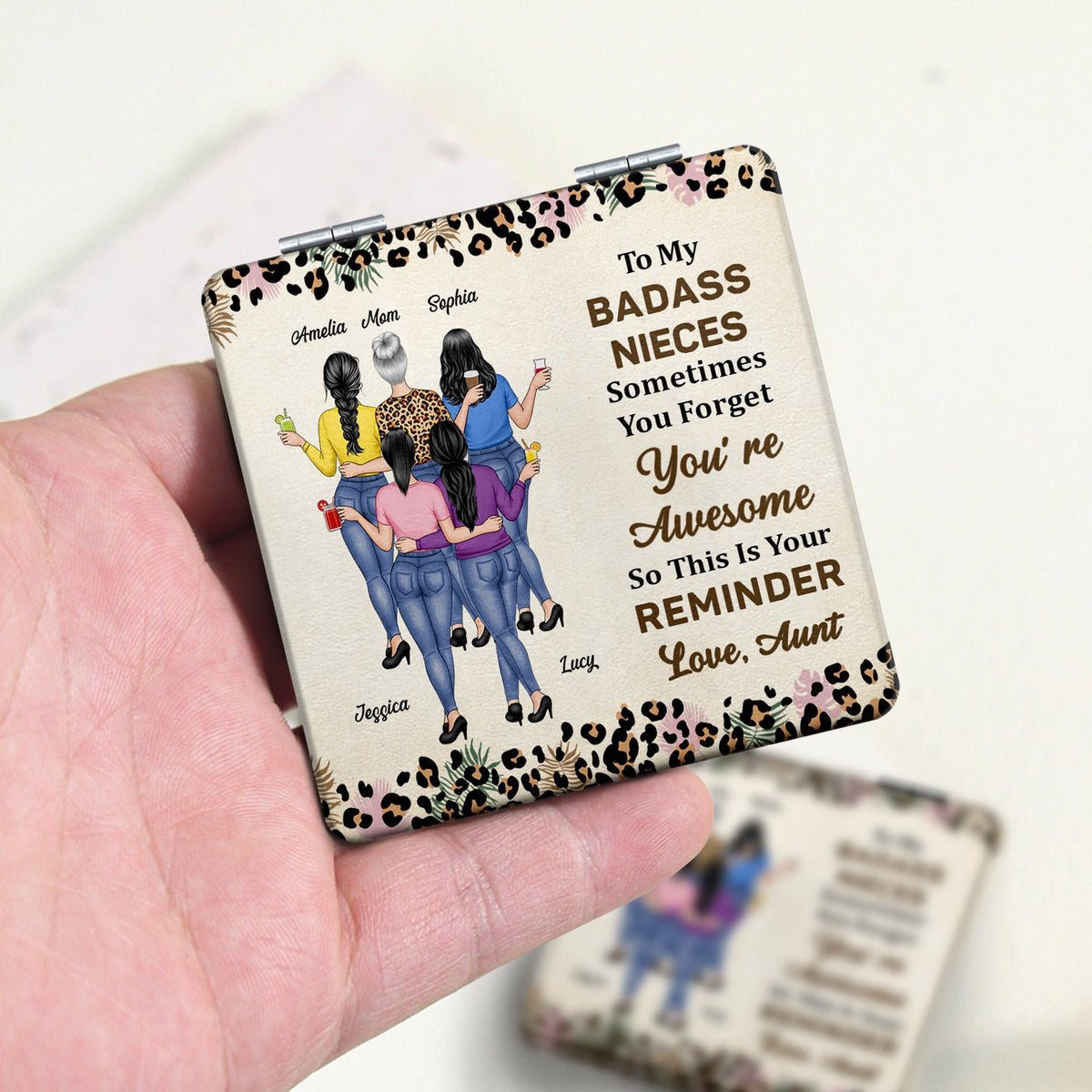 Voici donc votre rappel - Cadeau pour femme, fille, maman - Miroir compact carré personnalisé