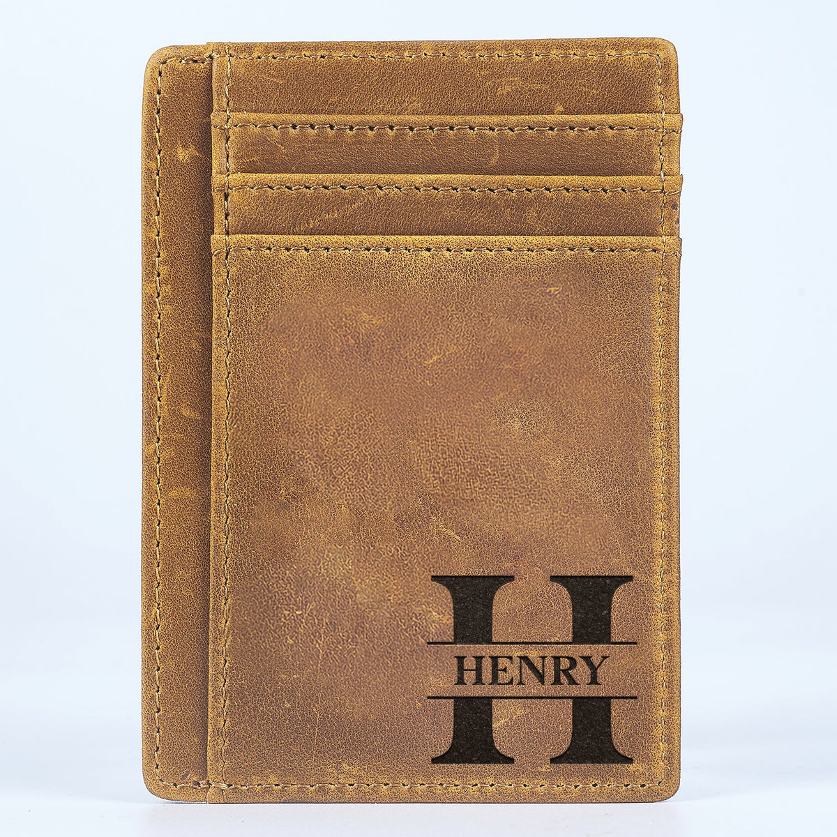 Alphabet Name - Gift For Men, Women, Dad, Mom, Husband, Wife - Personalized Card Wallet
