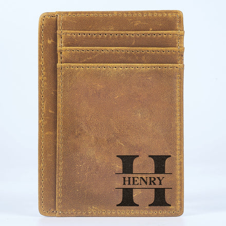 Alphabet Name - Gift For Men, Women, Dad, Mom, Husband, Wife - Personalized Card Wallet