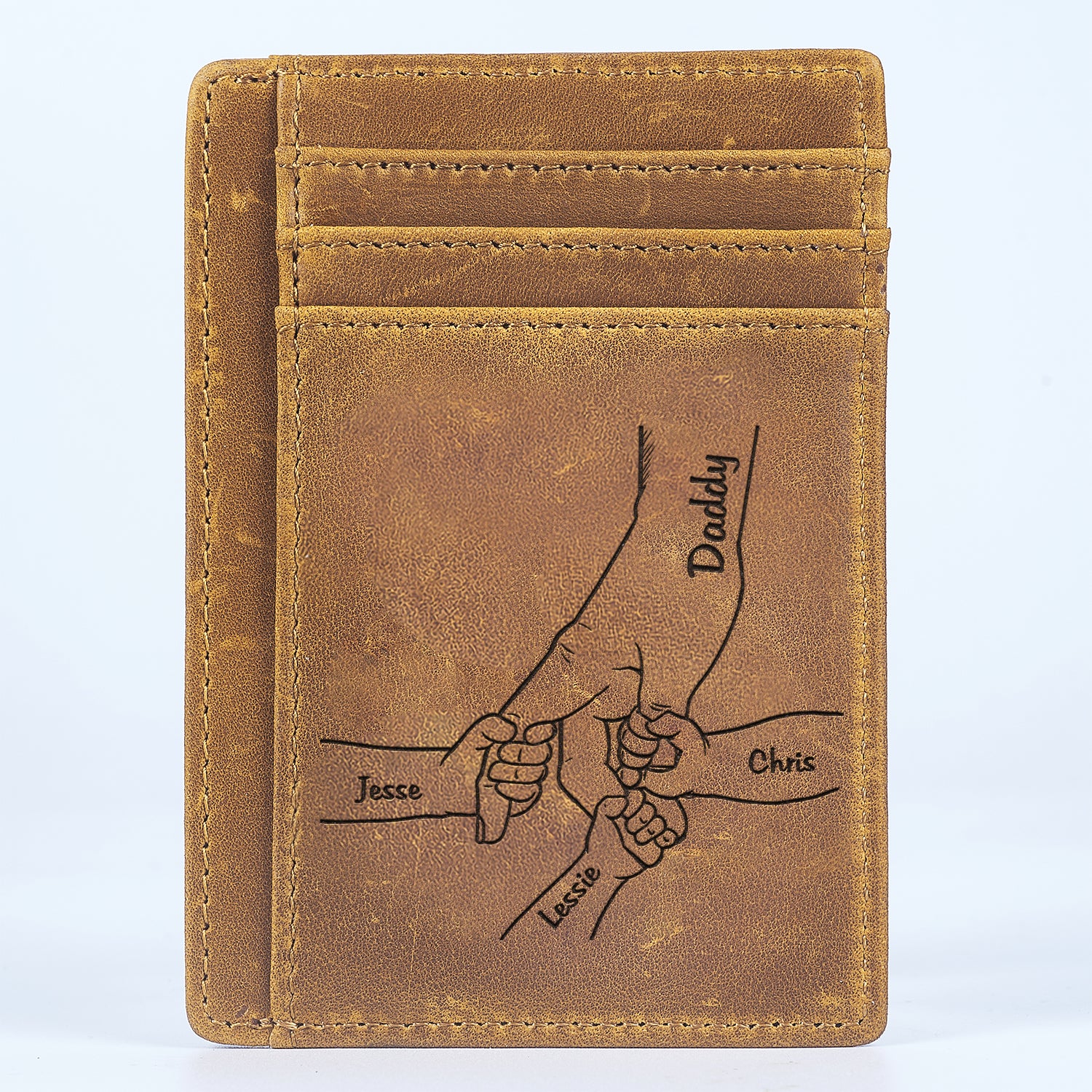 Hand In Hand - Gift For Dad, Mom, Grandma, Grandpa, Husband, Wife - Personalized Card Wallet