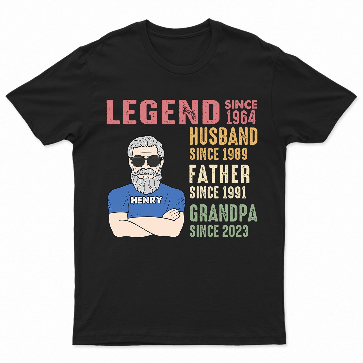 Legend Husband Father Grandpa - Funny Gift For Dad, Father, Grandpa - Personalized T Shirt