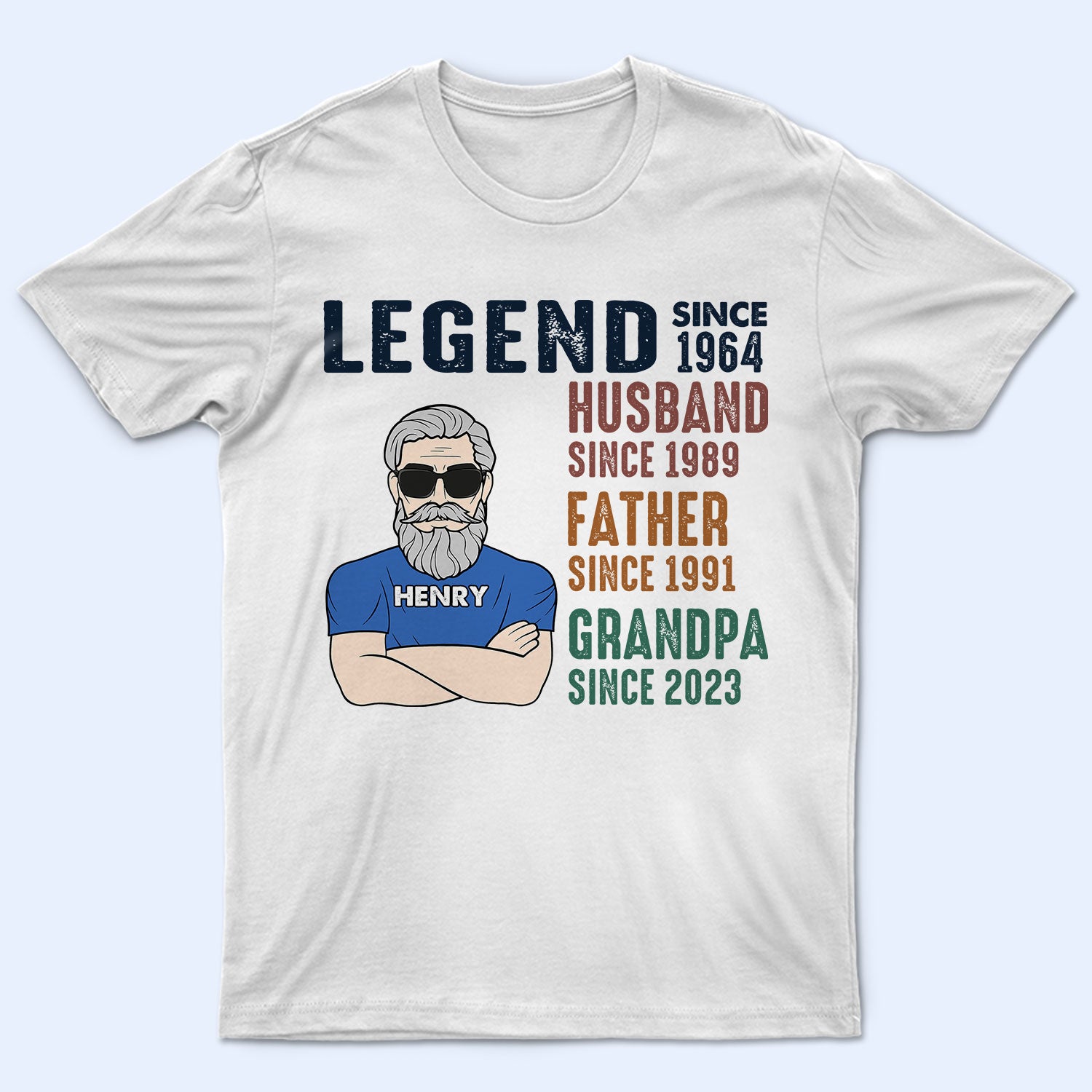Legend Husband Father Grandpa Light - Funny Gift For Dad, Father, Grandpa - Personalized T Shirt
