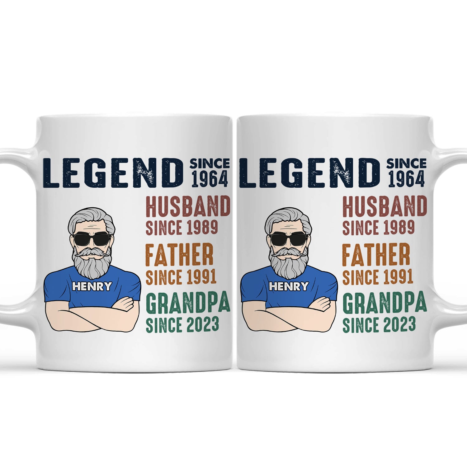 Legend Husband Father Grandpa - Funny Gift For Dad, Father, Grandpa - Personalized Mug