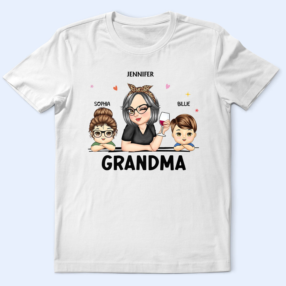 Grandma & Grandkids - Funny, Retirement Gift For Grandma, Mom, Nana, Gigi - Personalized T Shirt