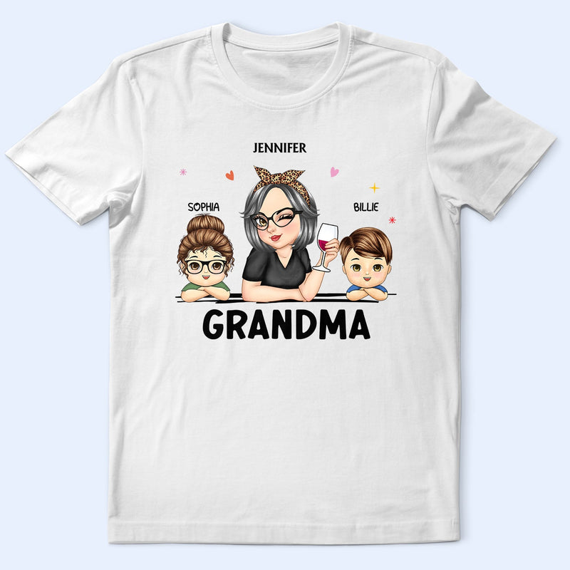 Grandma & Grandkids - Funny, Retirement Gift For Grandma, Mom, Nana, Gigi - Personalized T Shirt