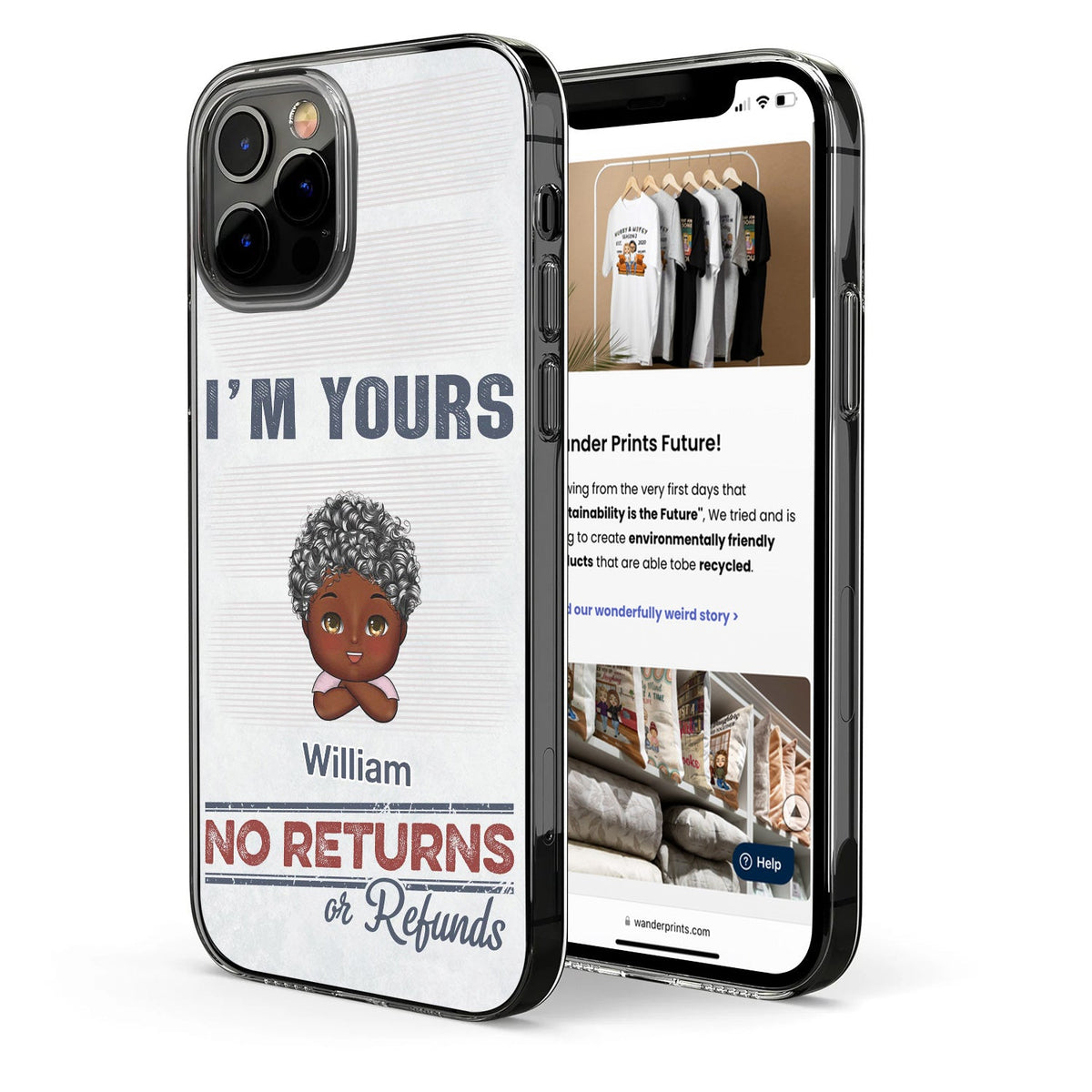 No Returns Or Refunds Chibi Grandkids - Funny Gift For Dad, Mom, Grandma, Grandpa - Personalized Clear Phone Case