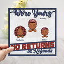 No Returns Or Refunds Chibi Grandkids - Funny Gift For Dad, Mom, Grandma, Grandpa - Personalized 2-Layered Wooden Plaque With Stand