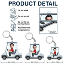 Custom Photo Golf Cart - Gift For Dad, Father, Grandpa, Golfer, Golf Lover - Personalized Acrylic Keychain