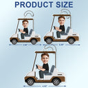 Custom Photo Golf Cart - Gift For Dad, Father, Grandpa, Golfer, Golf Lover - Personalized Acrylic Car Hanger