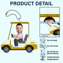 Custom Photo Golf Cart - Gift For Dad, Father, Grandpa, Golfer, Golf Lover - Personalized Acrylic Car Hanger
