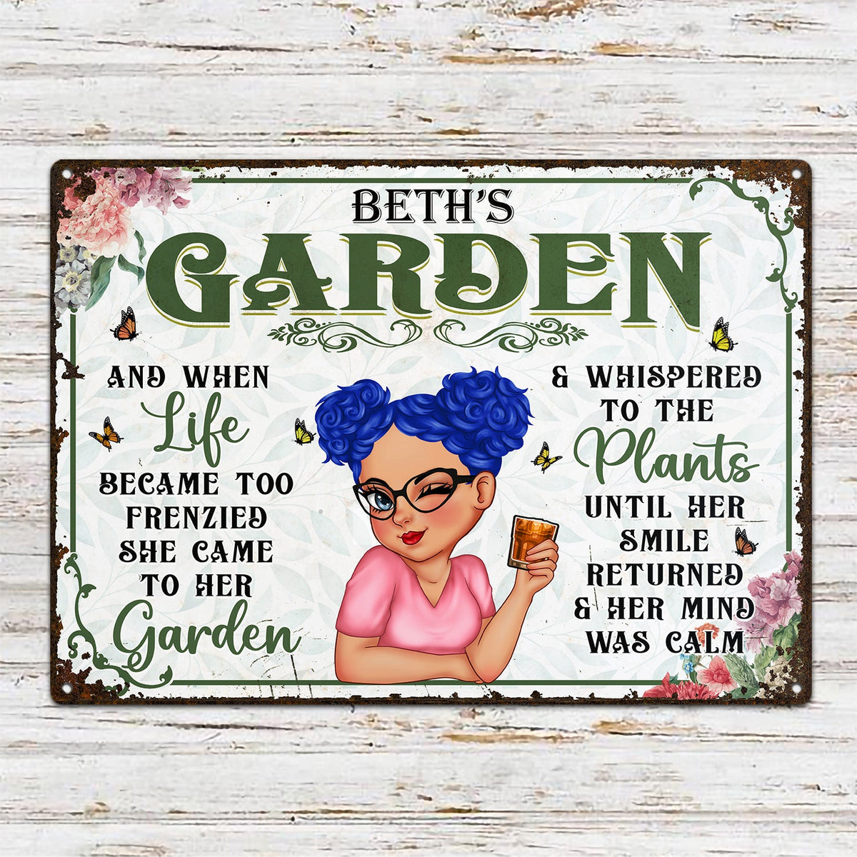 And Into The Garden I Go - Backyard Sign, Gift For Gardening Lovers, Gardeners - Personalized Classic Metal Signs