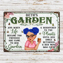 And Into The Garden I Go - Backyard Sign, Gift For Gardening Lovers, Gardeners - Personalized Classic Metal Signs
