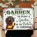 And Into The Garden I Go - Backyard Sign, Gift For Gardening Lovers, Gardeners - Personalized Classic Metal Signs
