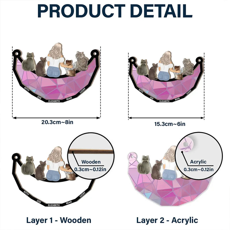 Best Cat Dad Ever - Personalized Window Hanging Suncatcher Ornament