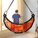 Best Cat Dad Ever - Personalized Window Hanging Suncatcher Ornament