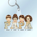 Vintage Map Titles Chibi Kids - Personalized Cutout Acrylic Keychain