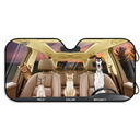 Stars And Stripes Dog Cat On The Drive - Personalized Auto Sunshade