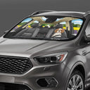 Stars And Stripes Dog Cat On The Drive - Personalized Auto Sunshade