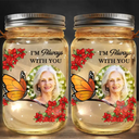 Custom Photo Your Light Will Always Shine In My Heart Memorial - Personalized Mason Jar Light
