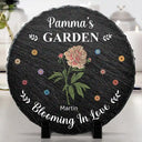 Grandma's Garden Blooming For You - Personalized Circle Memorial Garden Stone