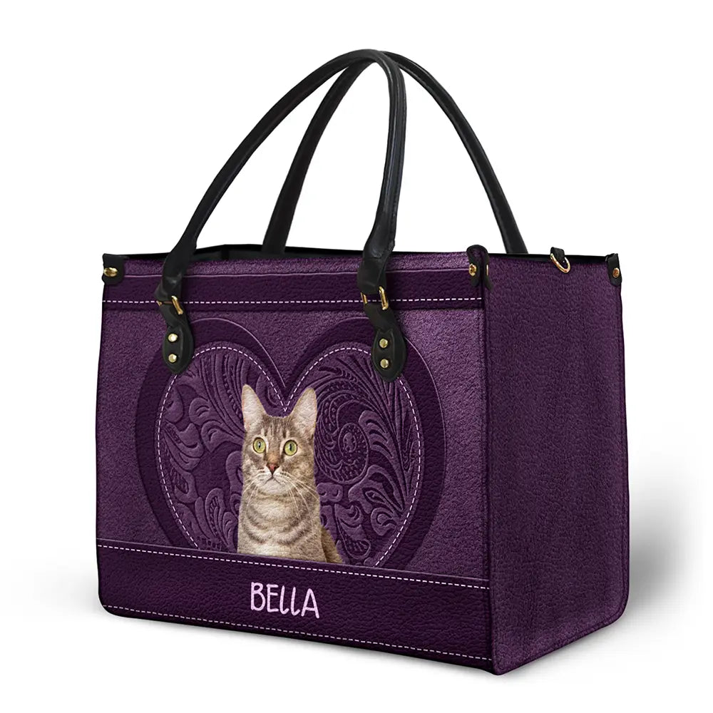 Custom Photo Best Friend For Life Dog Cat - Personalized Leather Bag