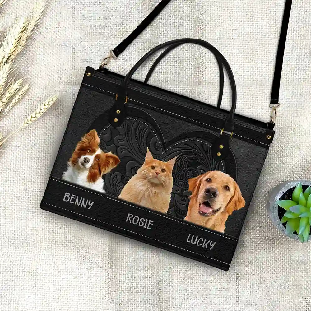 Custom Photo Best Friend For Life Dog Cat - Personalized Leather Bag