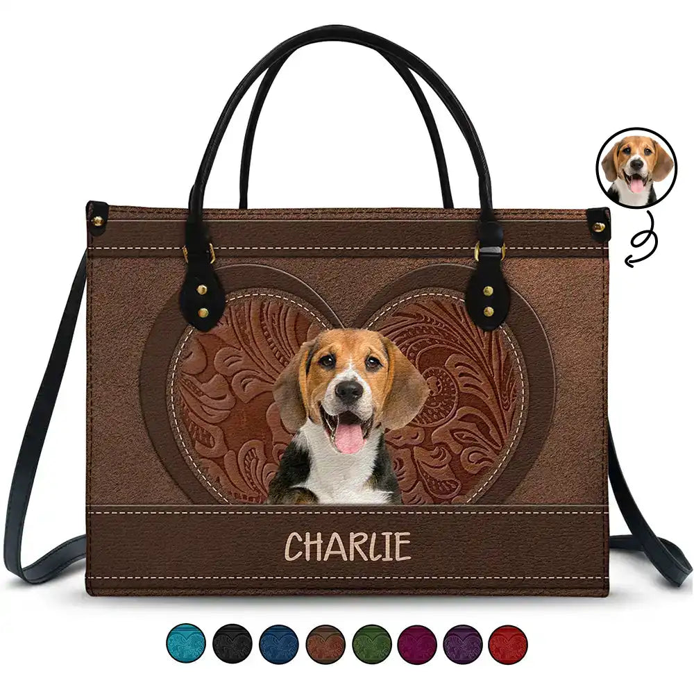 Custom Photo Best Friend For Life Dog Cat - Personalized Leather Bag