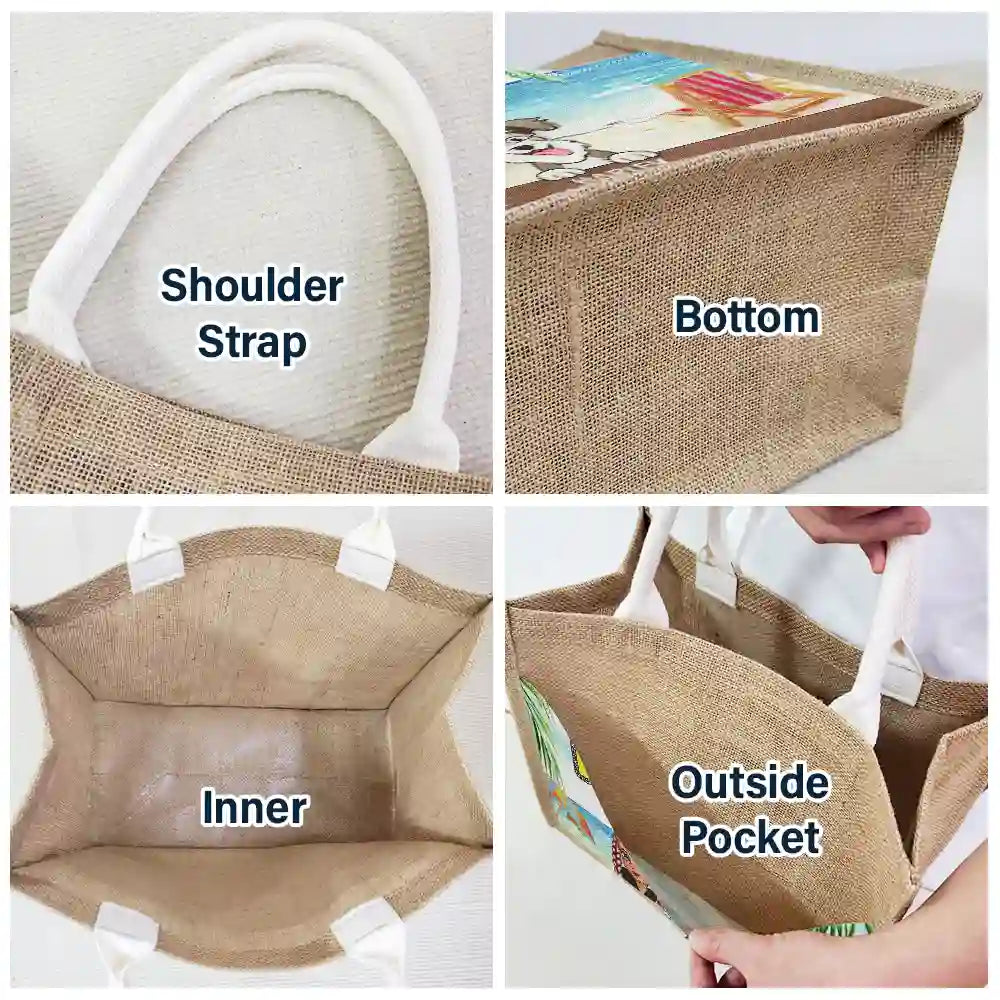 Dog Mom Cat Mom Fur Mom - Personalized Jute Tote Bag