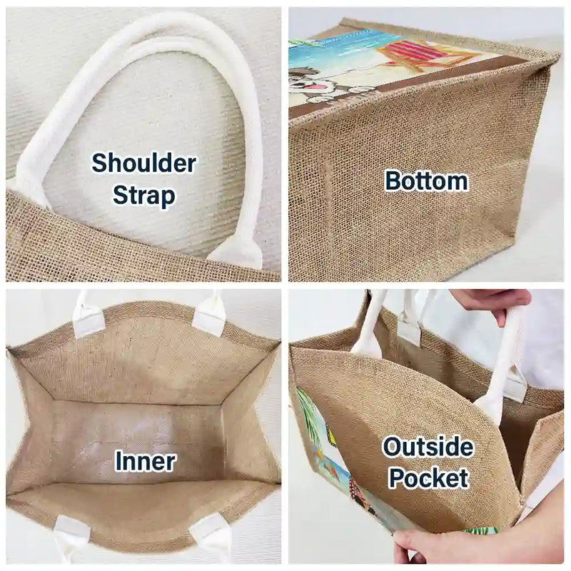 Dog Mom Cat Mom Fur Mom - Personalized Jute Tote Bag