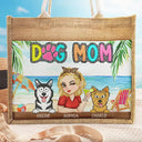 Dog Mom Cat Mom Fur Mom - Personalized Jute Tote Bag