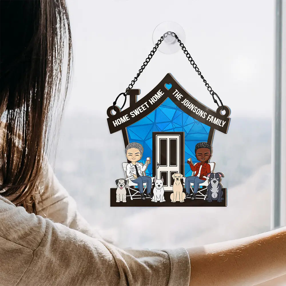 Home Sweet Home - Personalized Window Hanging Suncatcher Ornament
