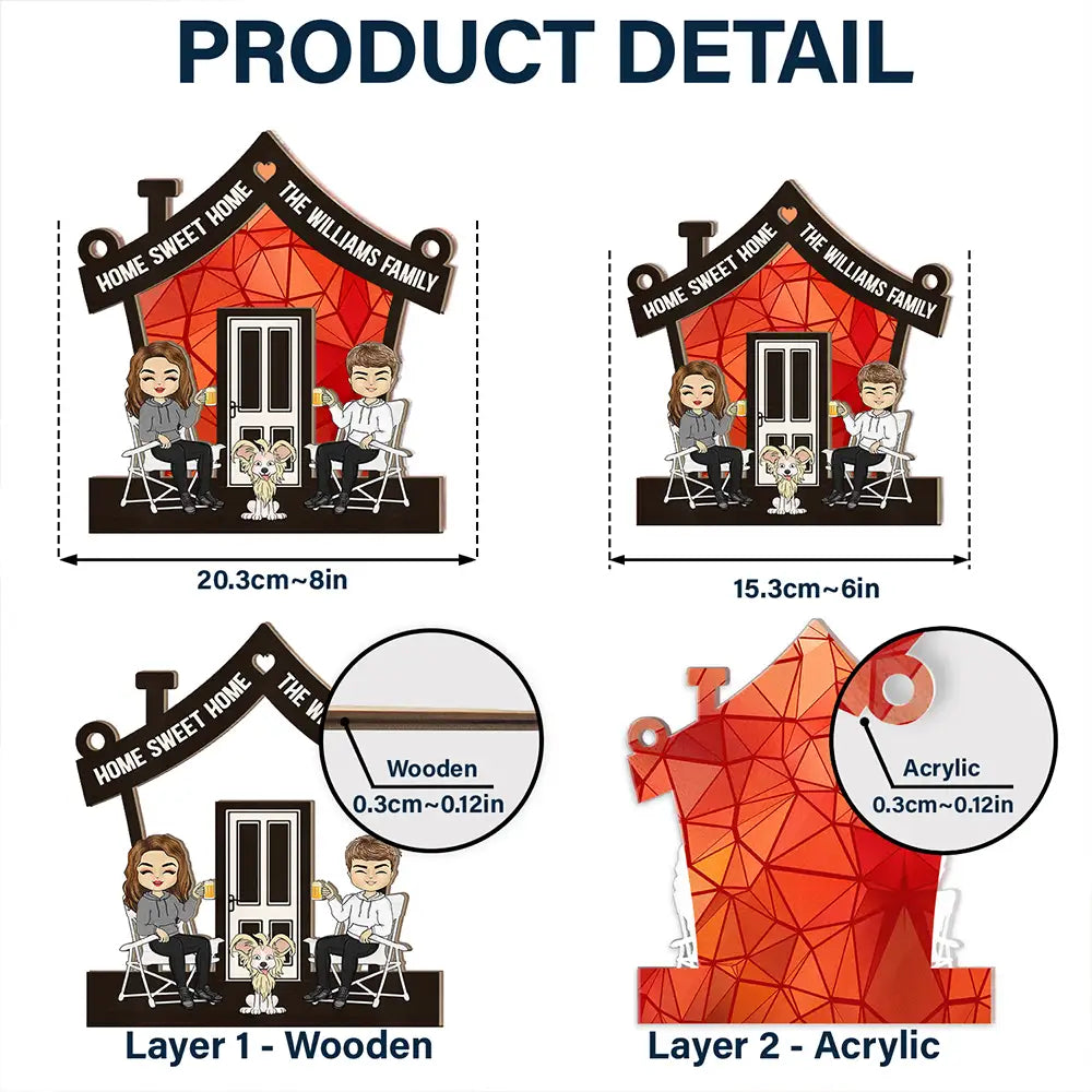 Home Sweet Home - Personalized Window Hanging Suncatcher Ornament